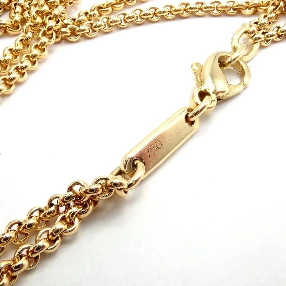 Authentic! Chopard 18k Yellow Gold Large Happy Elephant Pendant Necklace